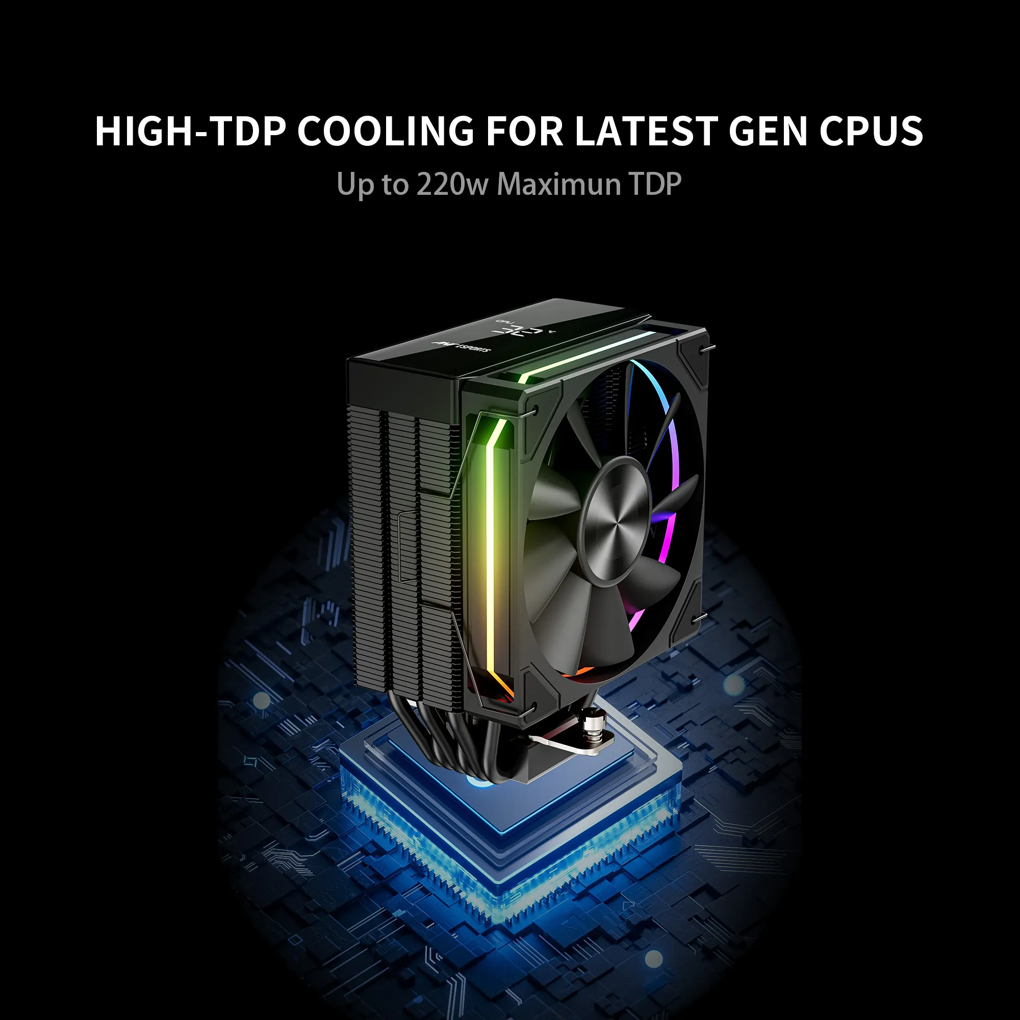 Ant Esports CPU Cooler Air V6 Digital ARGB view 5